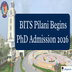 BITS Pilani PhD Admission 2026 Begins @bits-pilani.ac.in; Apply by April 29